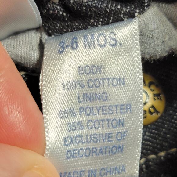 The Childrens Place Denim Infant Pull On Denim Carpenter Jeans - Size 3-6 Mos. - Picture 7 of 7